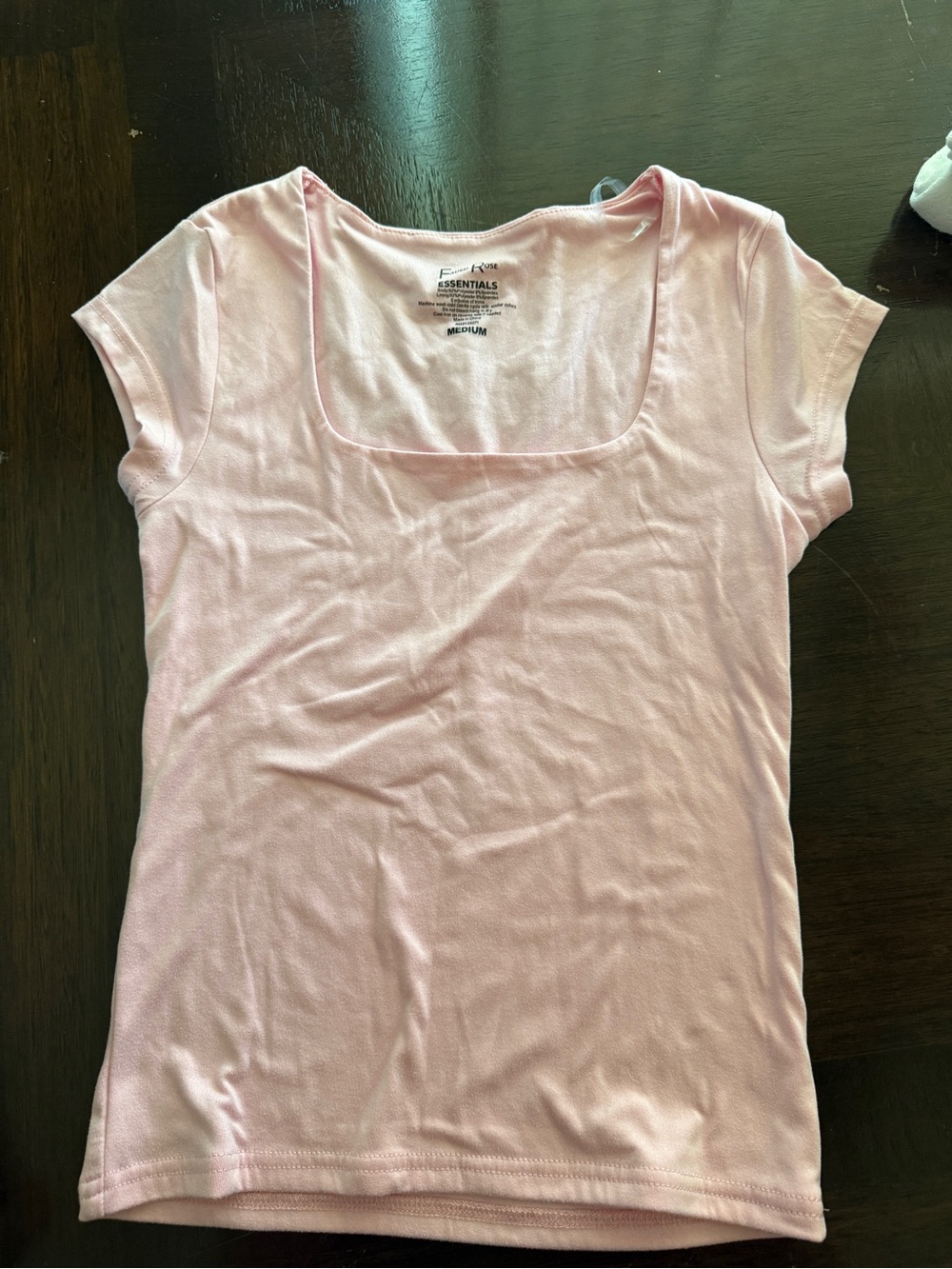 ESSENTIALS Light Pink Scoop Neck Short Sleeve Tee